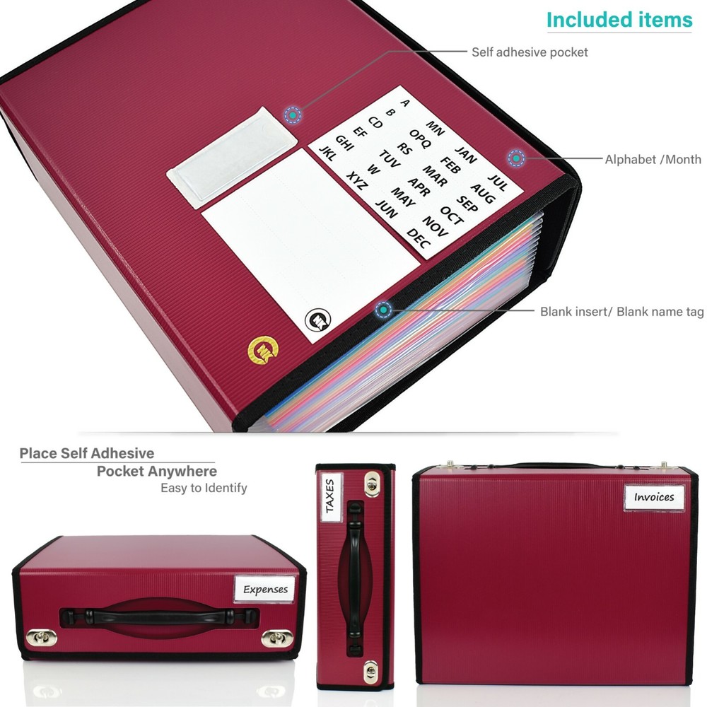 Accordian file folder organizer Expanding File folder Document holder file box