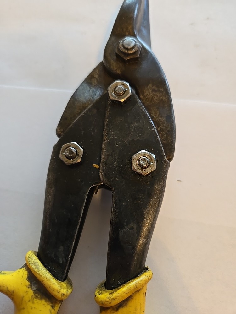 Mac Tools 10" Straight Tin Snips Pliers Yellow Handle Read Ad TS-3