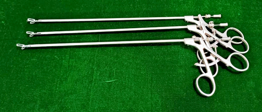 3pc Laparoscopic Cholangiogram Forceps 5mmx300mm Reusable Instruments