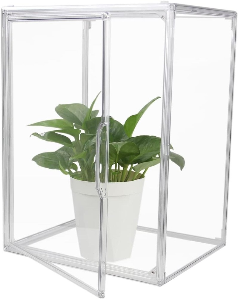 Clear Stackable Acrylic Storage Bins with Magnetic Lid - Dustproof & Elegant