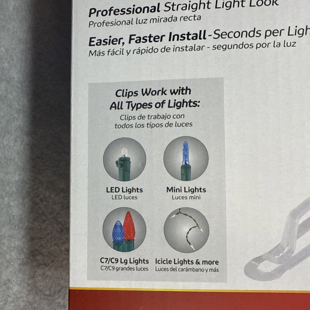 Simple Living Solutions Universal Christmas Gutter Light Clips (100ct Each)