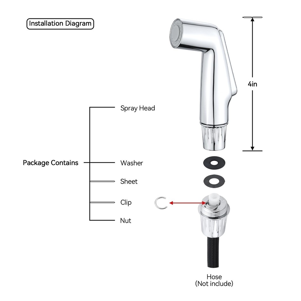 Universal Fit Sink Sprayer Replacement, - Chrome