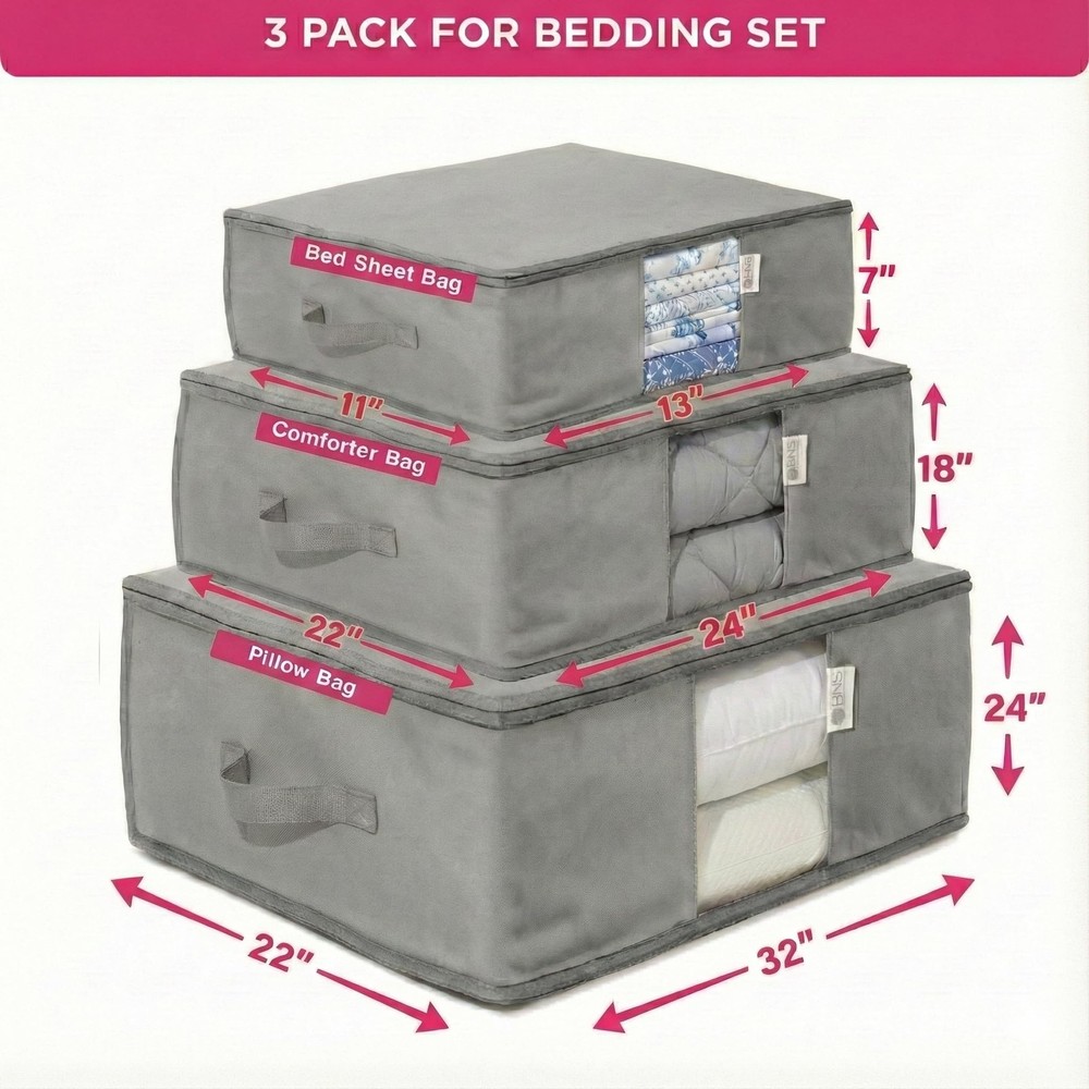 Cedar Storage Bag Organizer for Bedding Set - Protects from Moths, Moisture, ...