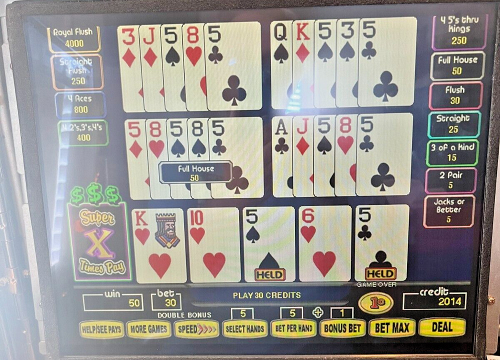 IGT Super X Multi Hand Poker (M10001032) Multi-Denom