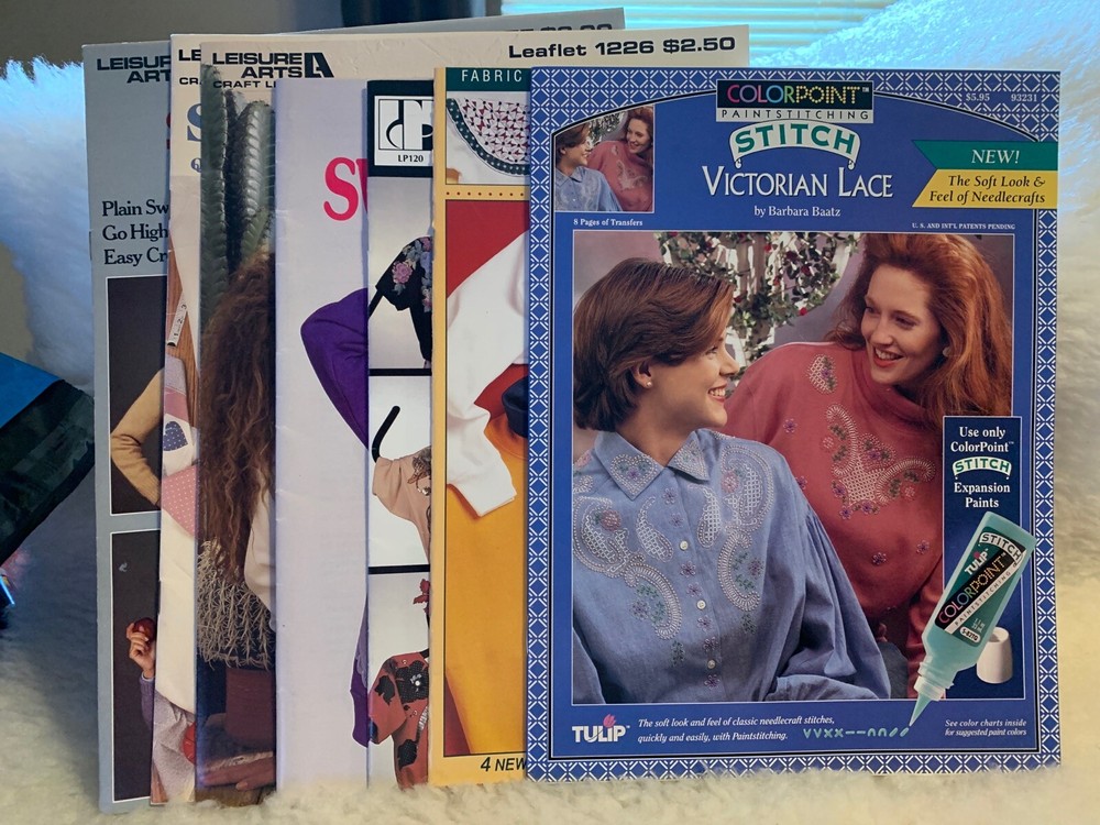 7 Wearable Art Pattern Instruction Booklets - Sweatshirt designs - paint, snip +