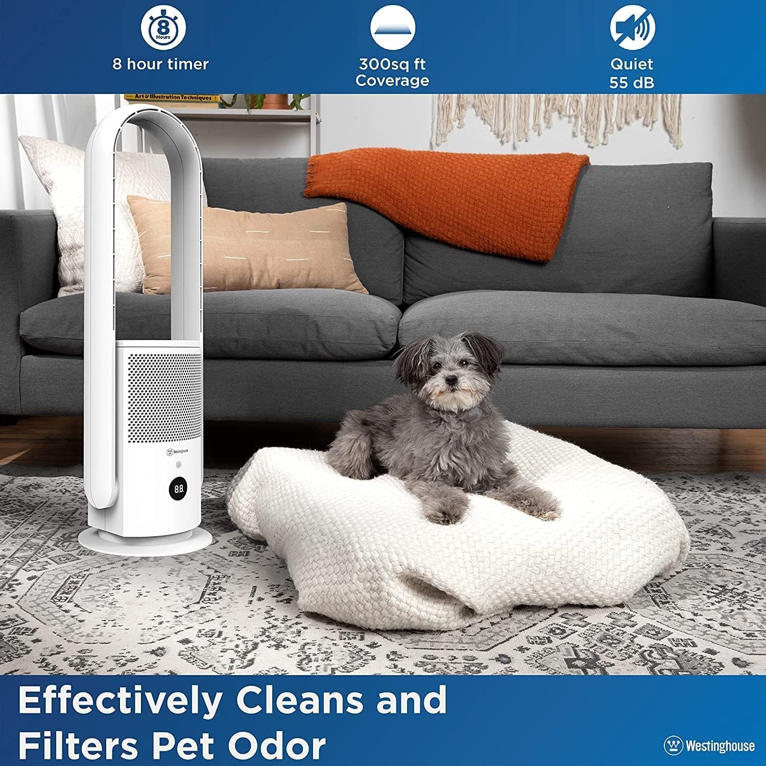 Westinghouse 3 In 1 Bladeless Tower Fan Air Purifier UV White B Stock 32’’