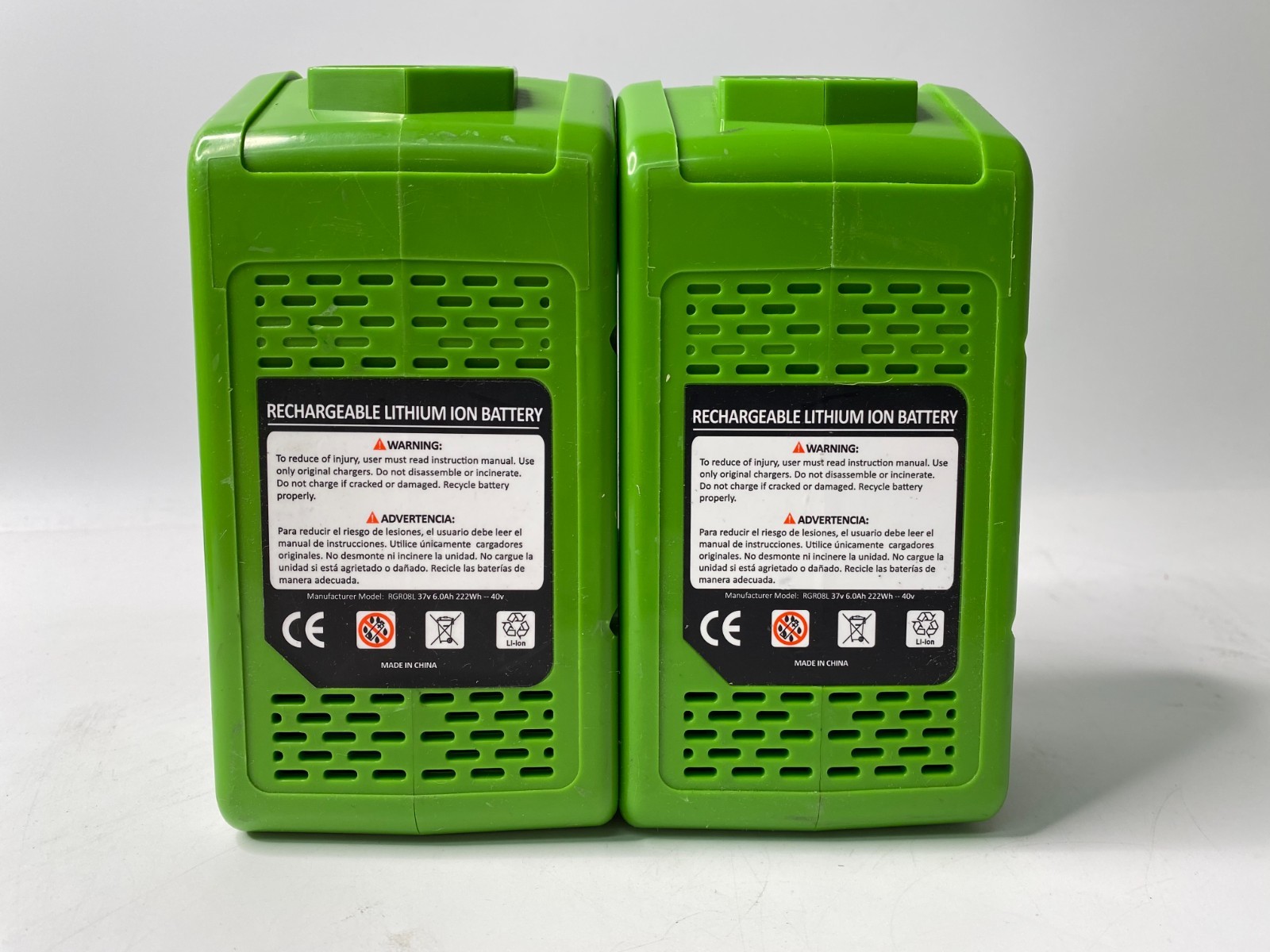 LOT of 2 40V 6.0Ah For Greenworks G-MAX Li-ion Battery w/ Charger
