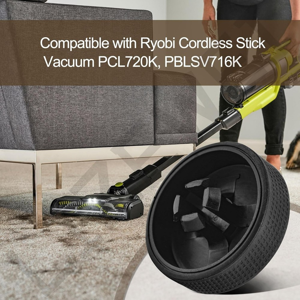 2 Pack Upgraded Replacement Wheel Compatible with Ryobi Cordless Stick Vacuum...
