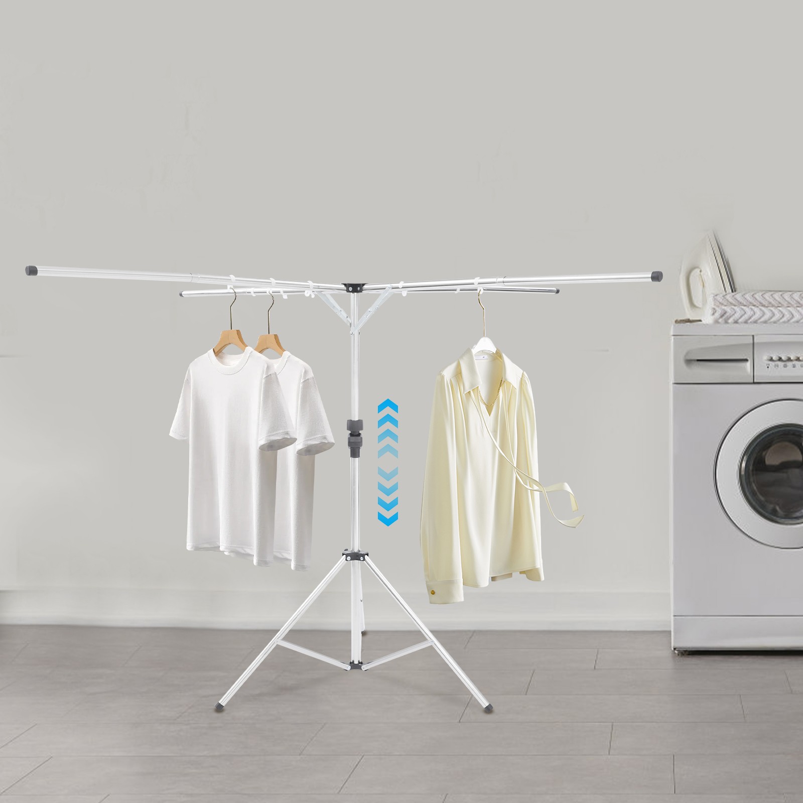 Folding Tripod Clothes Drying Rack Adjustable Clothes Rack X-Shaped Clothes Rack