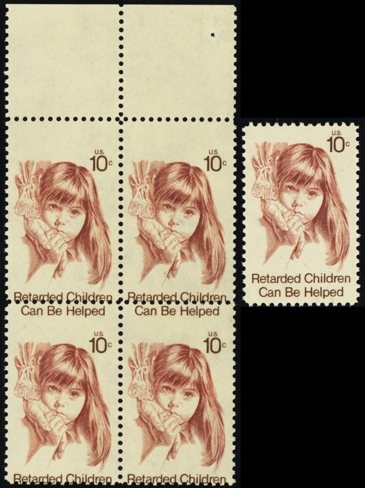 1549, Mint NH 10¢ Large Perf Shift Block Error With Normal - Stuart Katz