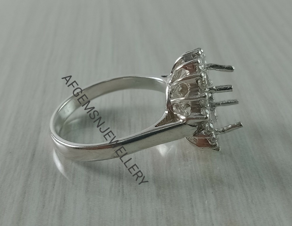 9X9MM Round Semi Mount Ring Without Stone Ring Wedding Ring Prong Setting Ring