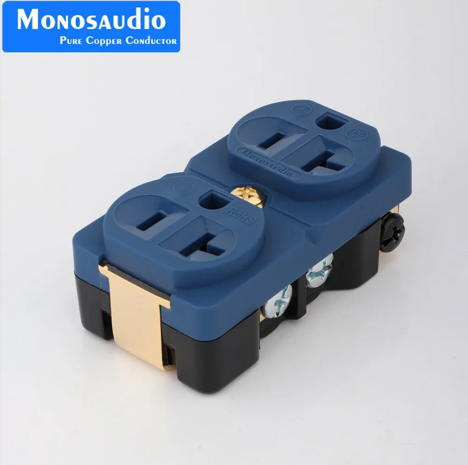 Monosaudio 20A Pure Copper Socket US Receptacles Wall Duplex Distributor Outlets