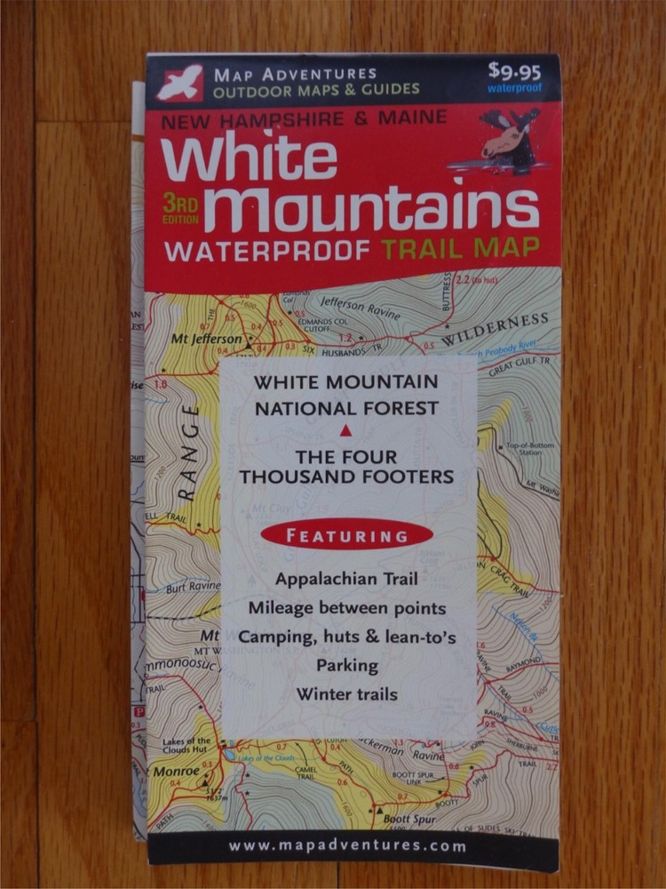 White Mountains Waterproof Trail Map 3rd Edition Map Adventures
