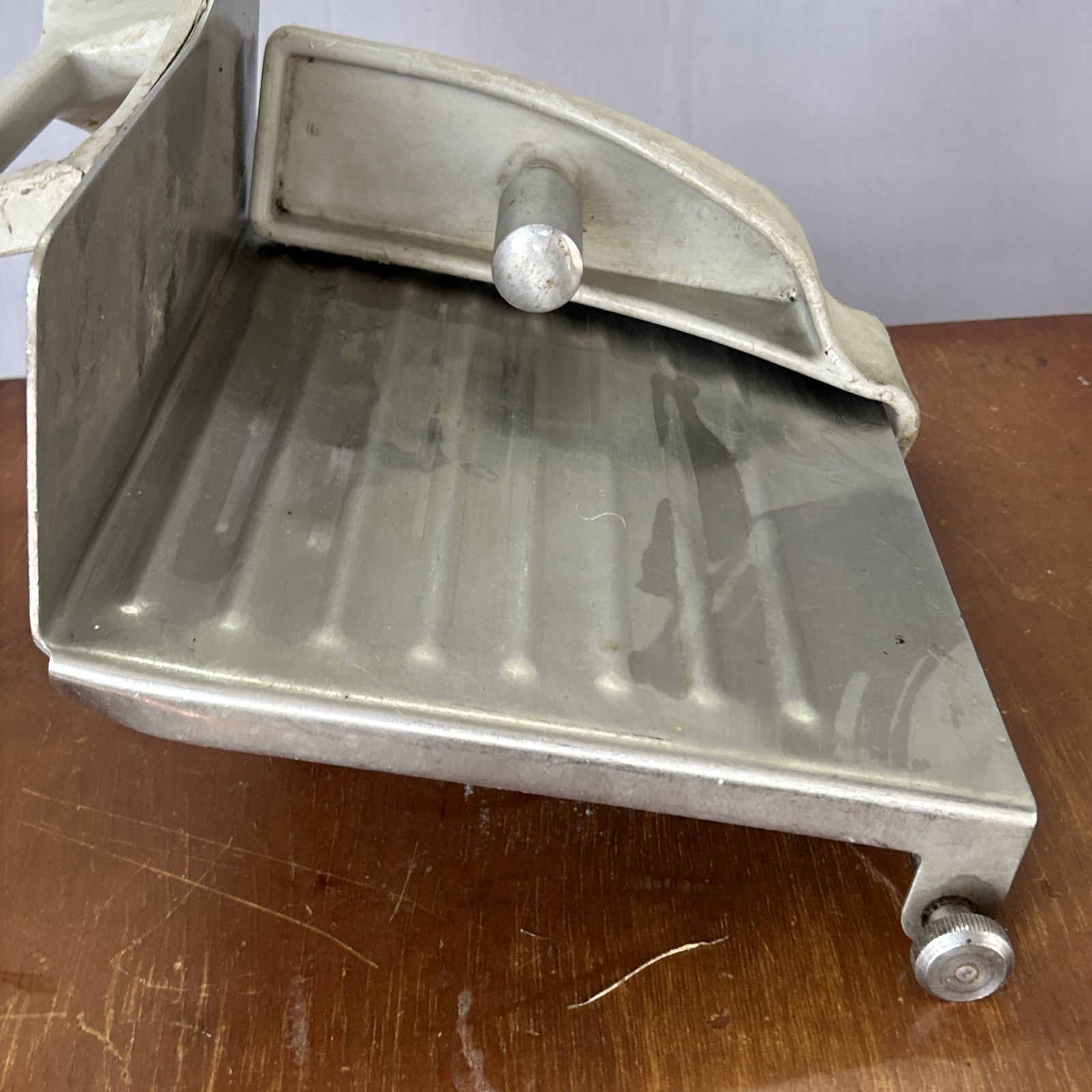 HOBART 512 Slicer Meat Carriage Tray Stainless Steel w/ Meat Grip & Thumb Screw