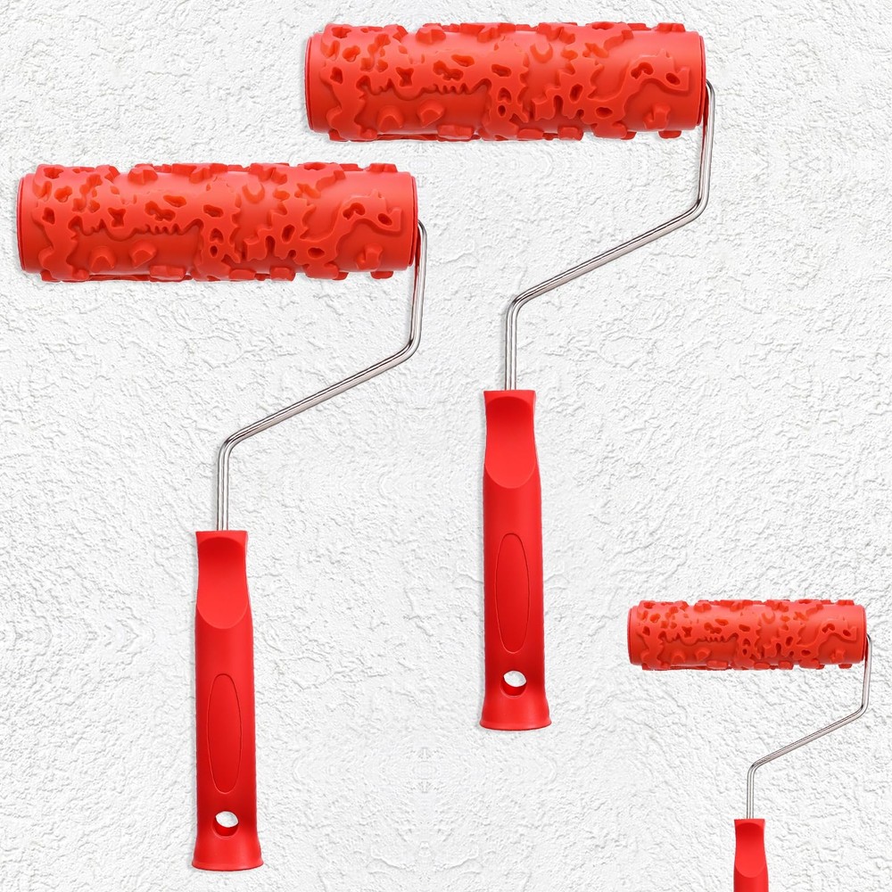 2 Pcs Texture Roller 7'' Drywall Texture Roller Decoration Textured Paint Rol...