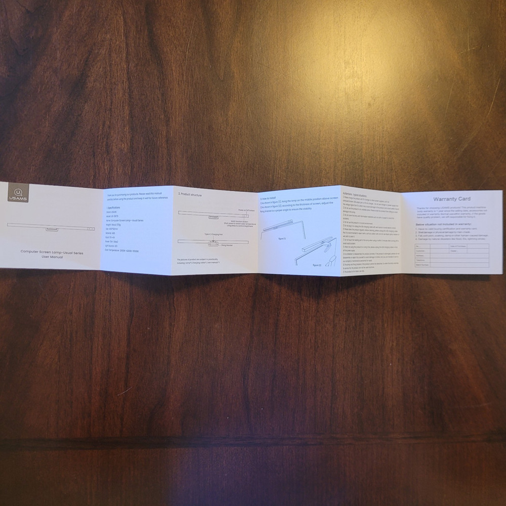 Usams Computer Screen Lamp- Usual Series Model US-ZB179 Open Box