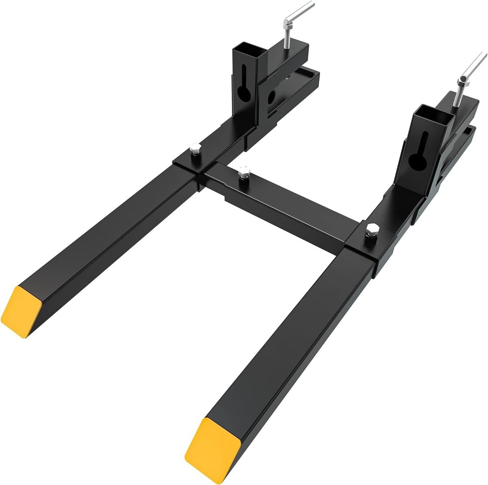 Adjustable Heavy Duty 43" Tractor Forks with 2000 lbs Capacity - Quick Install
