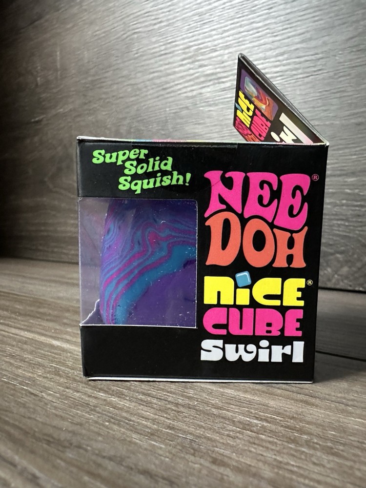 BLUE PURPLE PINK Schylling NeeDoh Nice Cube Swirl. Super Solid Squish AUTHENTIC