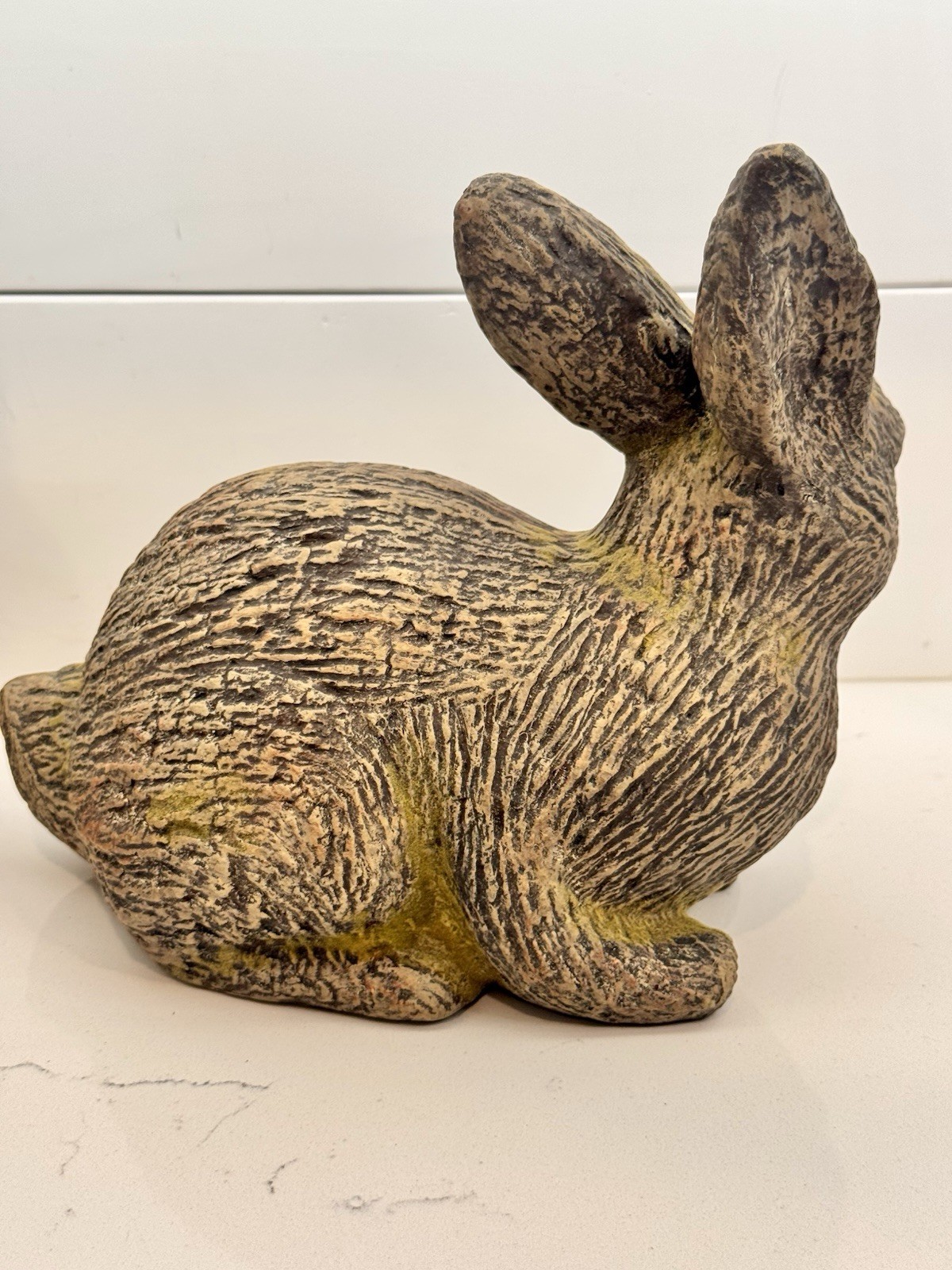 Adorable Pair Of Pier 1 Terracotta Pottery Statue Rabbits/Bunnies Farmhouse Chic