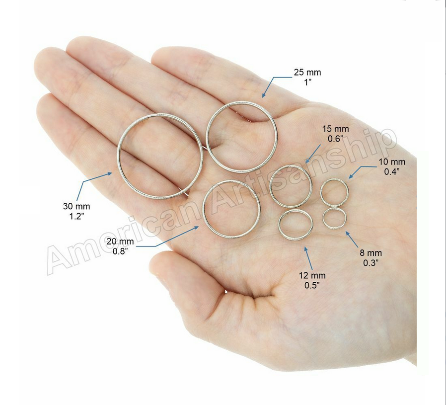 Round Split Ring Small to Large Double Loop Key Rings Keychain Rustproof Metal