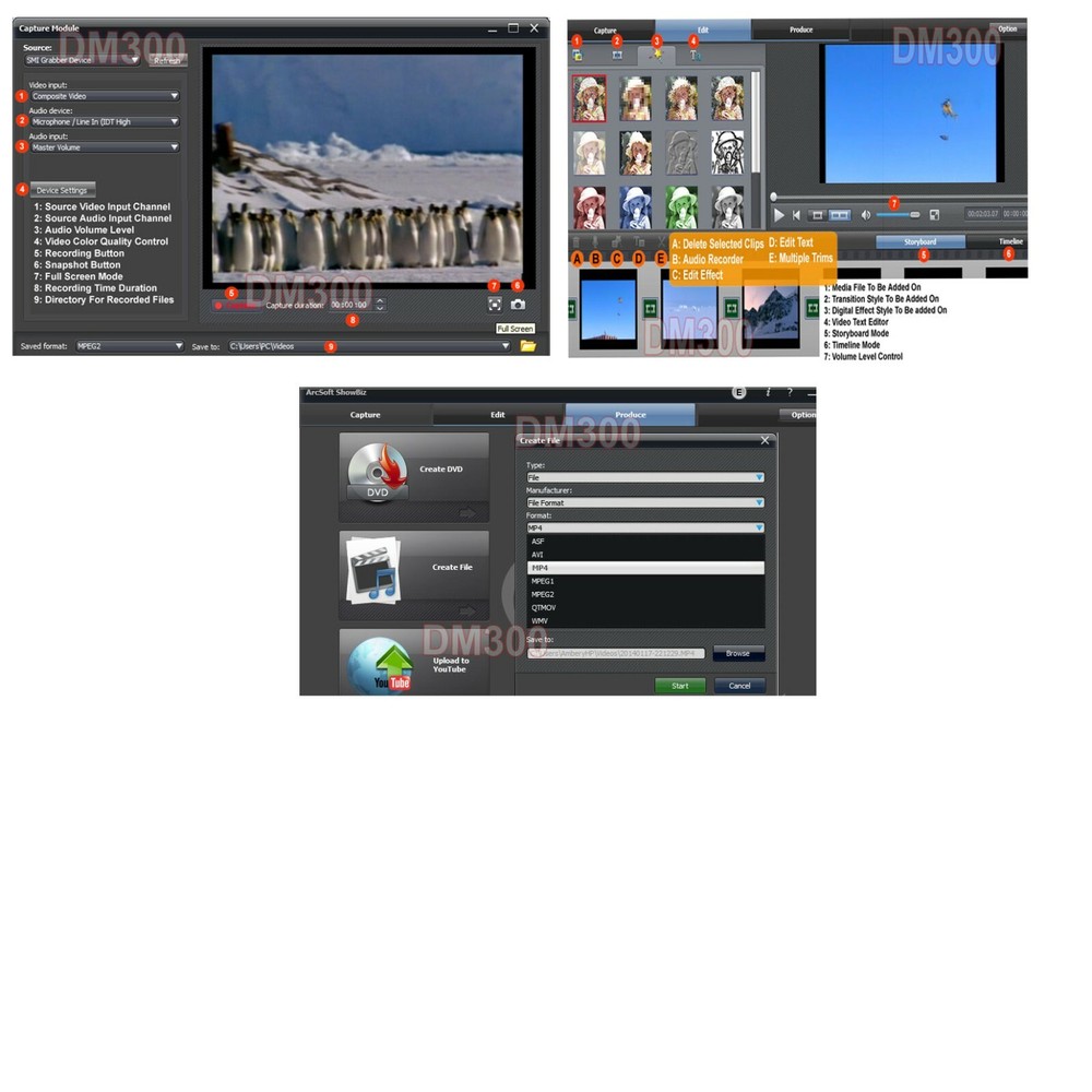 PC-Based Composite RCA S-Video Audio To USB DVR Adaptetr MPEG Video Editor