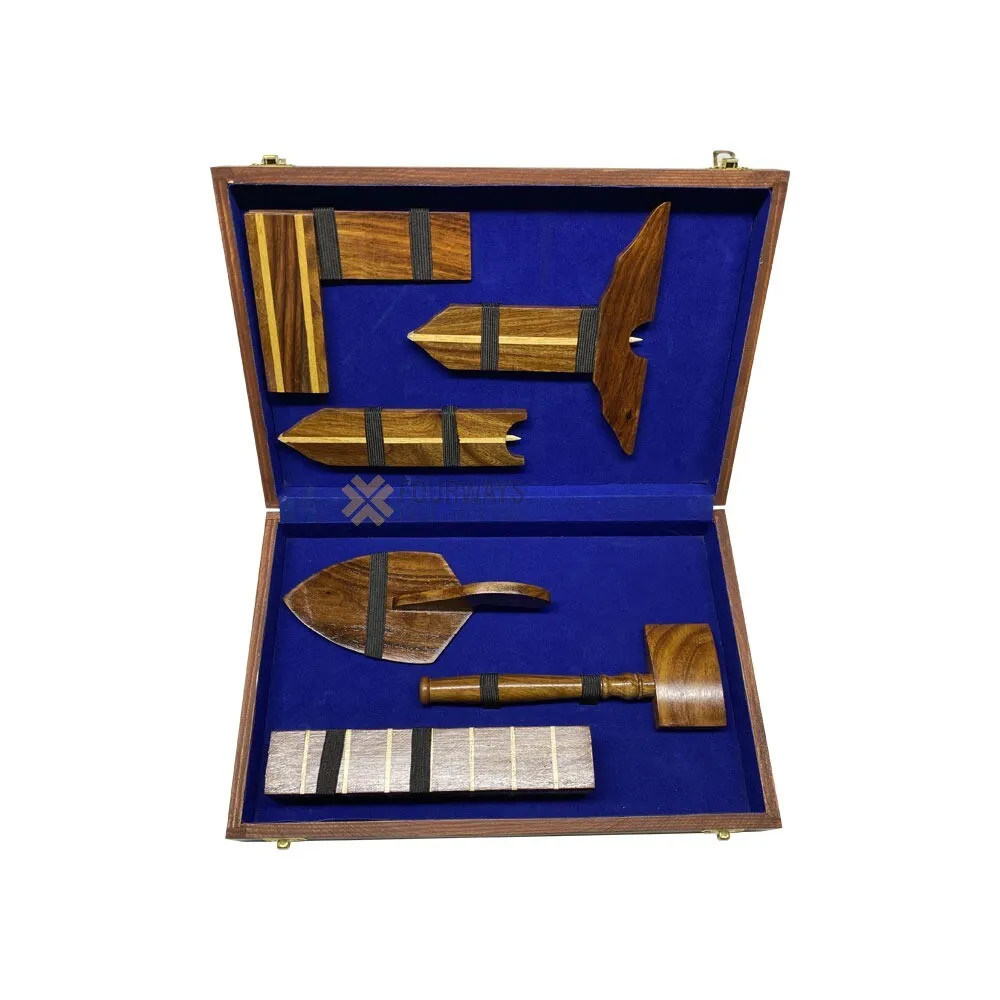 Masonic working wooden tools set with box