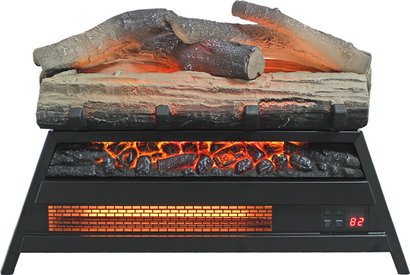 23 in Electric Fireplace Insert Log Heater w/3D Flame Remote & Overheat Function