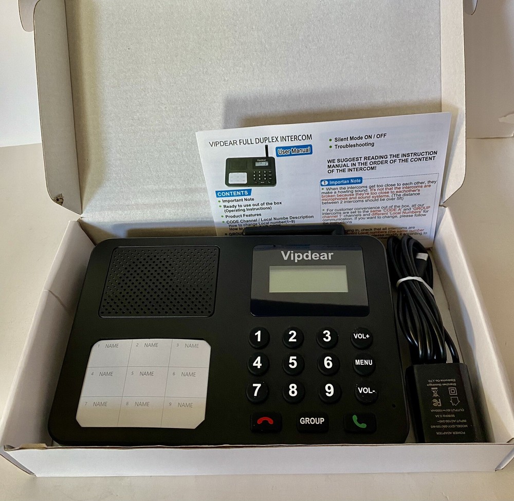 Updated Hands-Free Full Duplex Wireless Intercom for Home Business Offices 2Pack