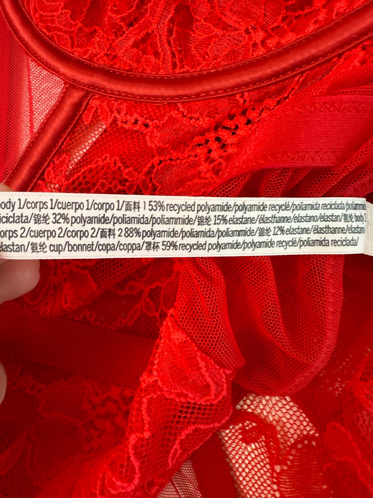 Victoria's Secret One Piece Boned Lace Teddy Bodysuit w/ Cherry Red XXL NWT