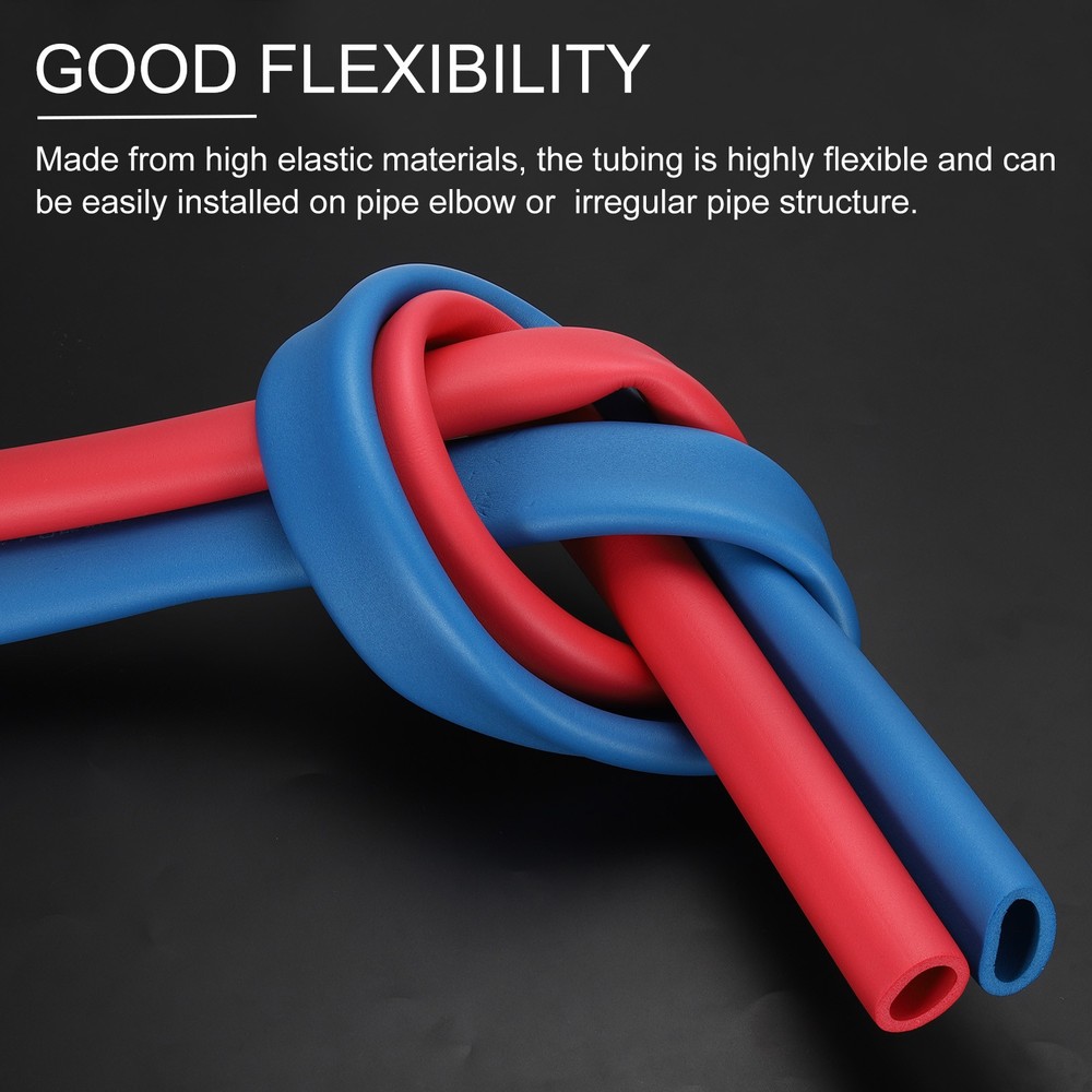 70.9"Length 0.75" ID Pipe Insulation, 2 Pcs 7mm Thickness, Red