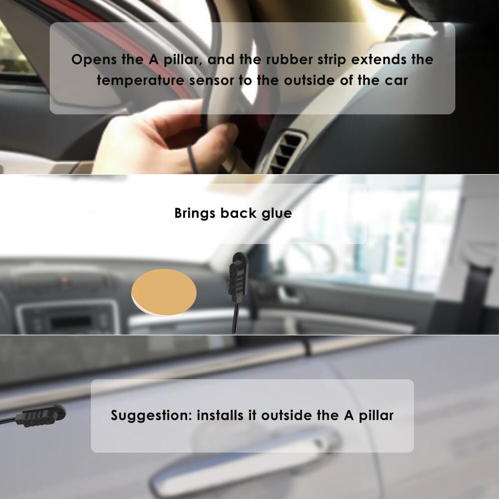 Auto Electronic Car Thermometer Voltmeter Temperature Clock LED Digital Display