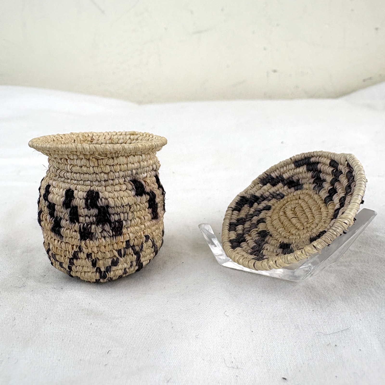 Two Miniature White Mountain Apache Basket