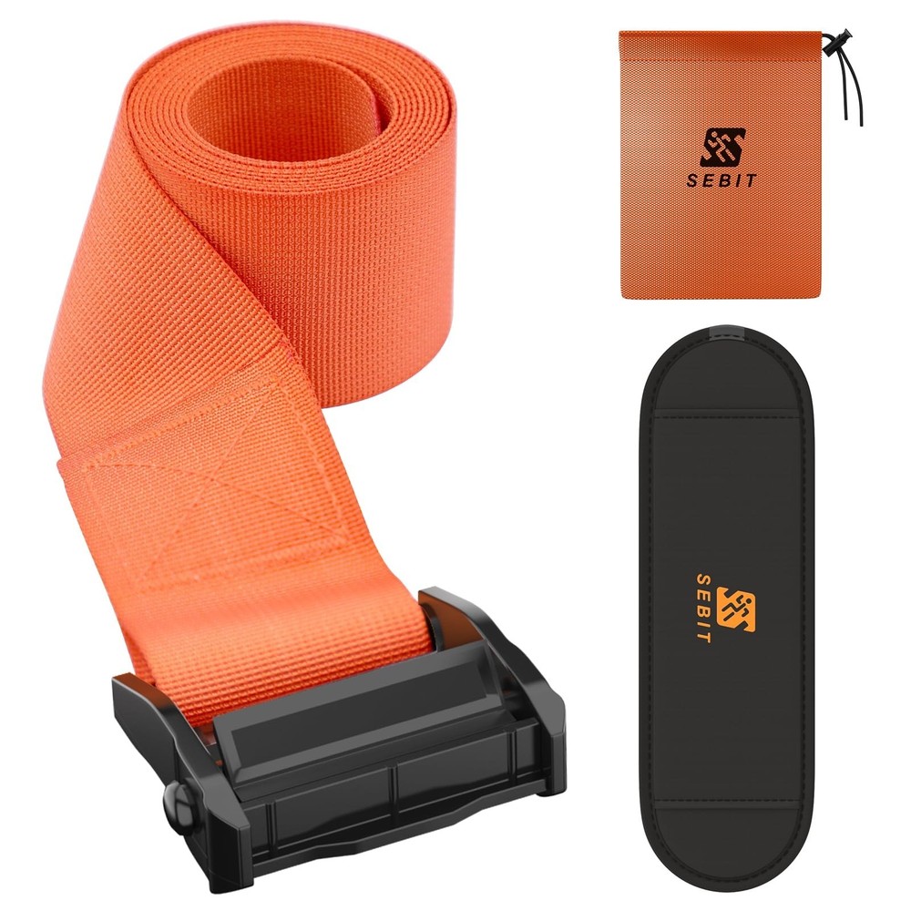 SEBIT Hamstring Curl Strap,59 inches Adjustable Squat Strap Foot Dumbbell Str...