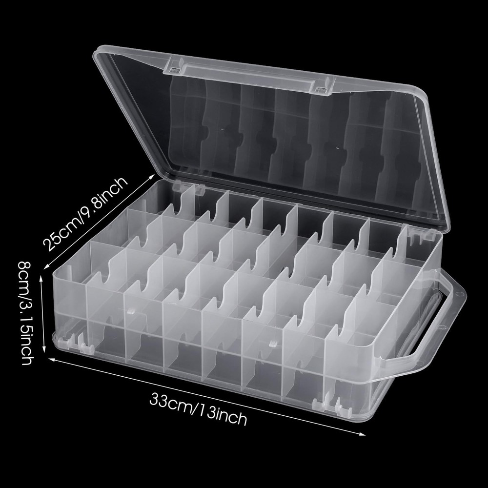 46 Grids Thread Holder Organizer Portable Plastic Sewing Spools Storage Box
