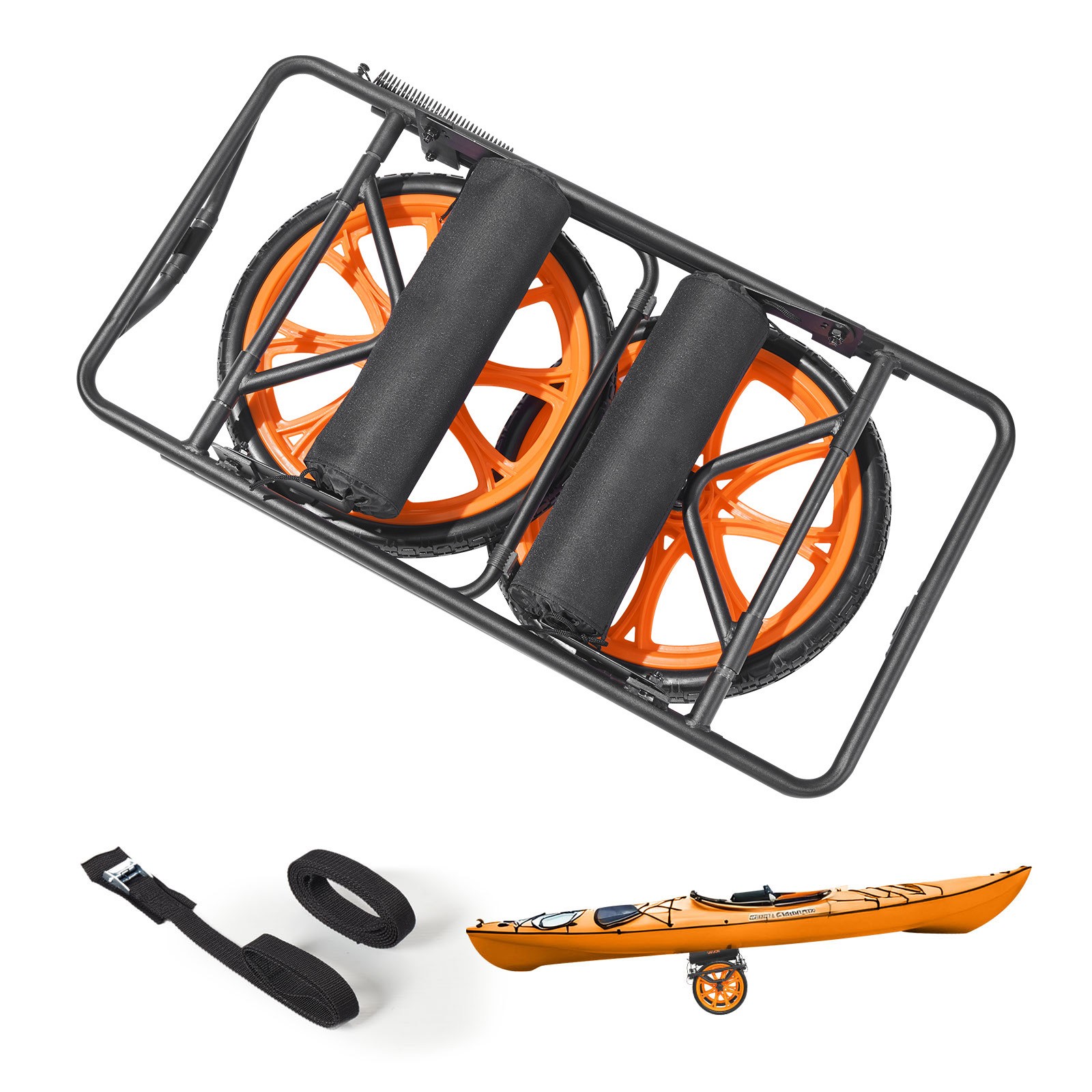 Uimoso Detachable Kayak Carrier with 330 lbs Capacity and 15-inch Rubber Wheels