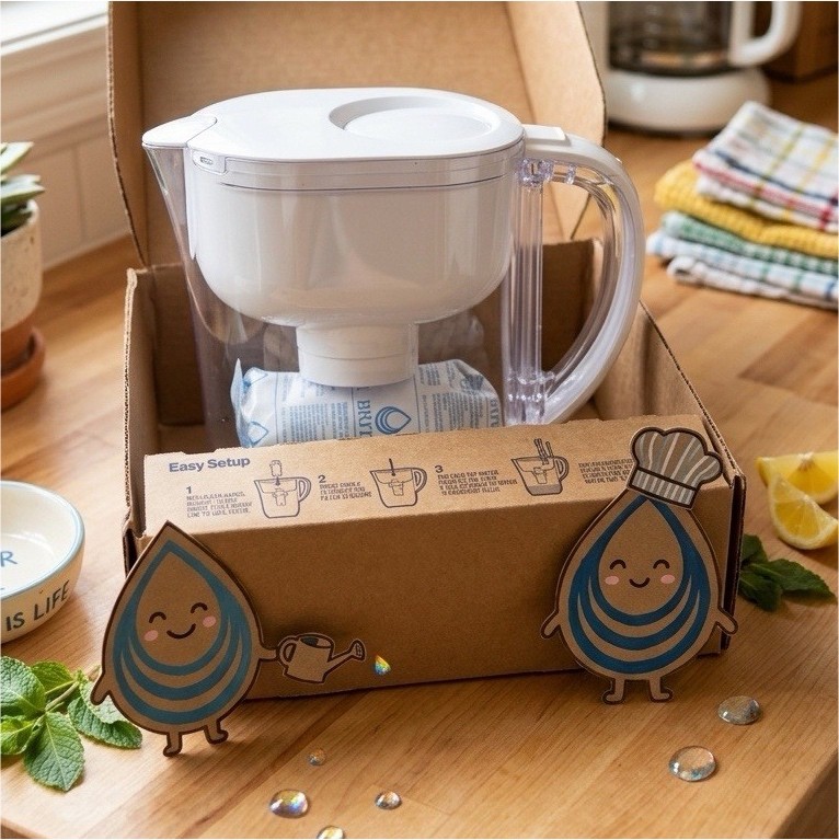 Brita Metro 6-Cup Water Filter Pitcher with SmartLight Filter Indicator - White