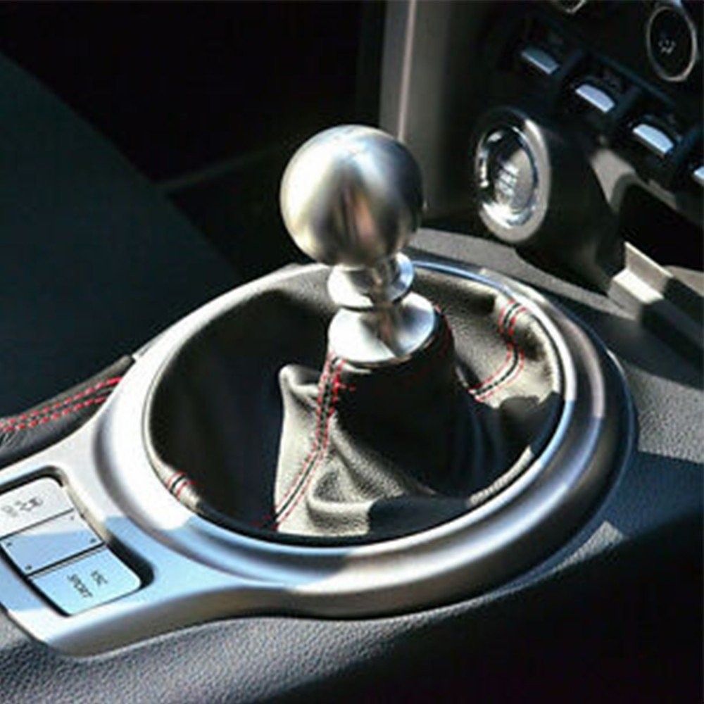 UNIVERSAL BLACK SUEDE MANUAL SHIFT SHIFTER BOOT COVER WITH RED STITCHING