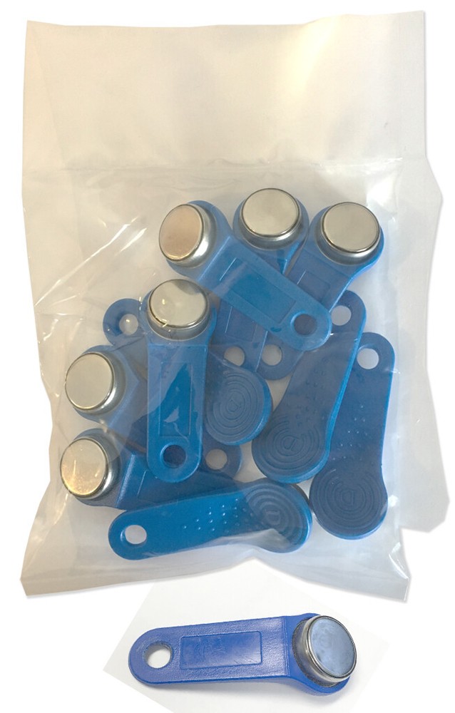 Blue Keytabs iButtons for iButton Job Site Time Clock