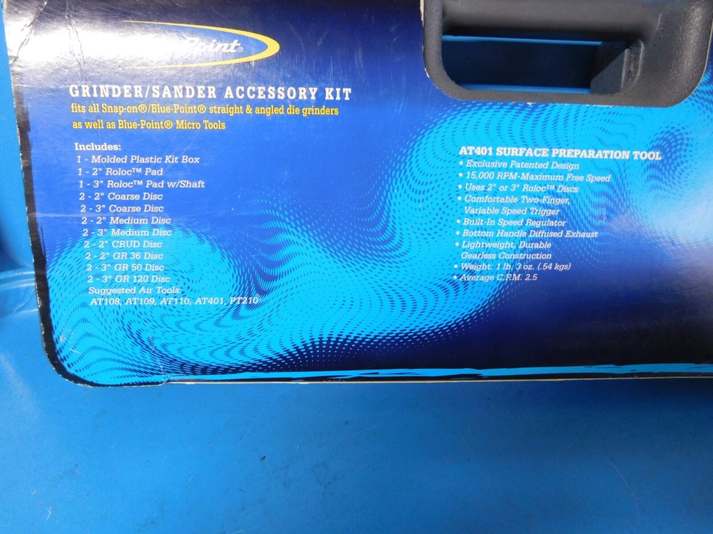 UN- USED, BLUE POINT "GRINDER/SANDER ACCESSORY KIT", PART #AT401DGK