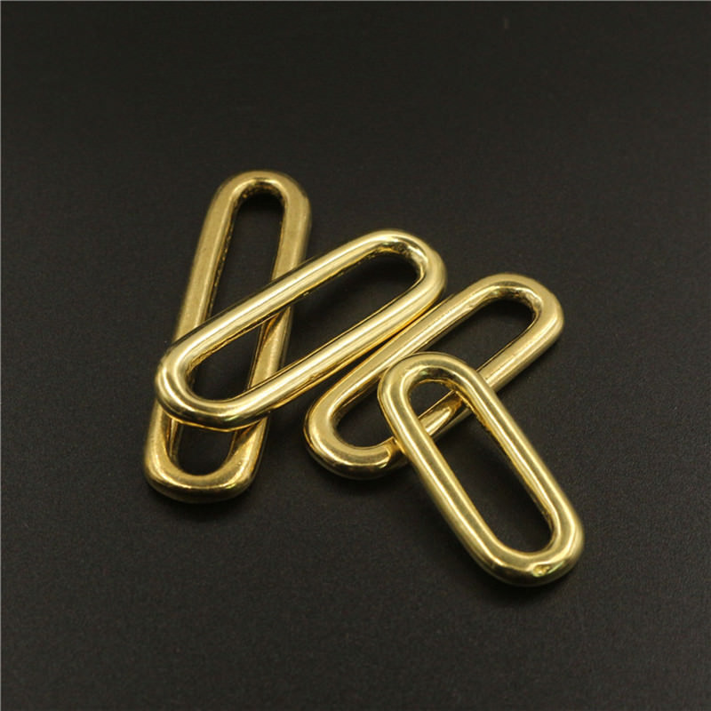 Molded Cast Solid Brass Closed Oval Loop Ring For Bag Belt Webbing Leather Craft