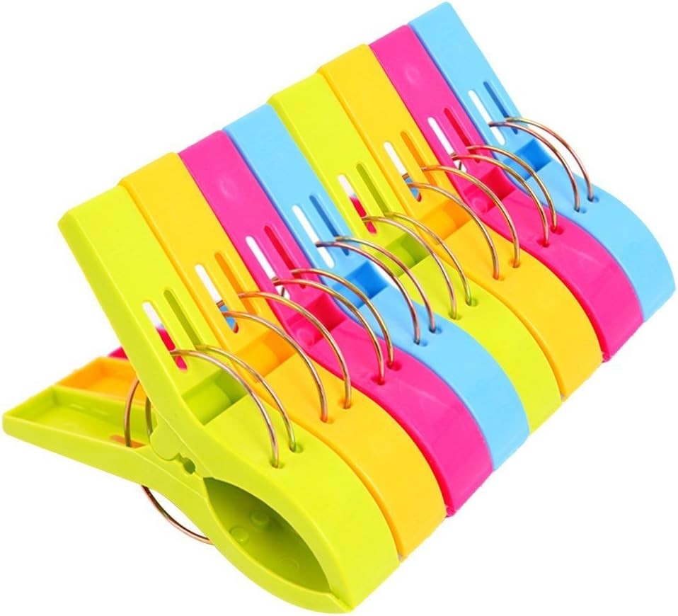 Danmu Beach Towel Clips, Clips for Multicolor-8pcs.