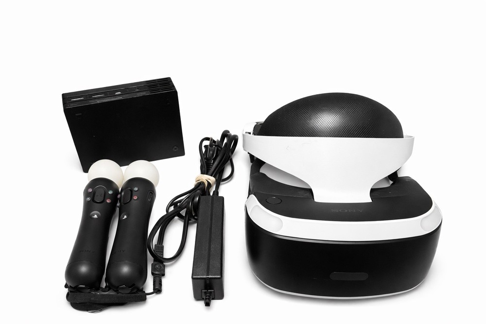 Sony PlayStation 4 PS4 Virtual Reality VR Headset, Hub & Controllers NO CAMERA