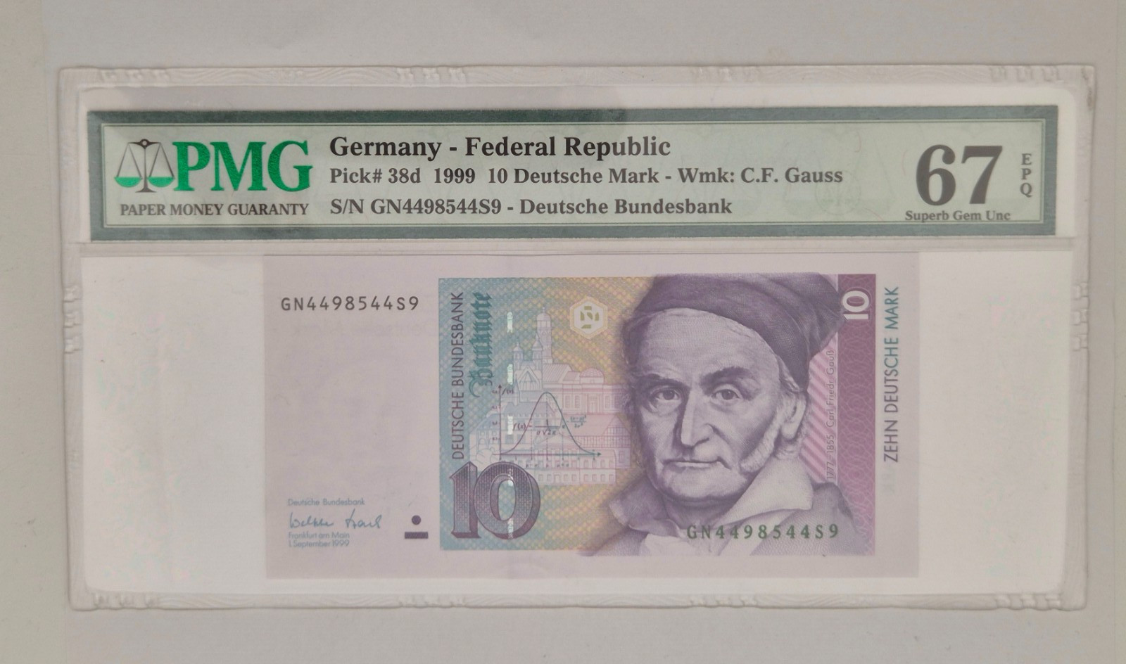 GERMANY Federal Republic  10 MARK 1999 PMG EPQ 67