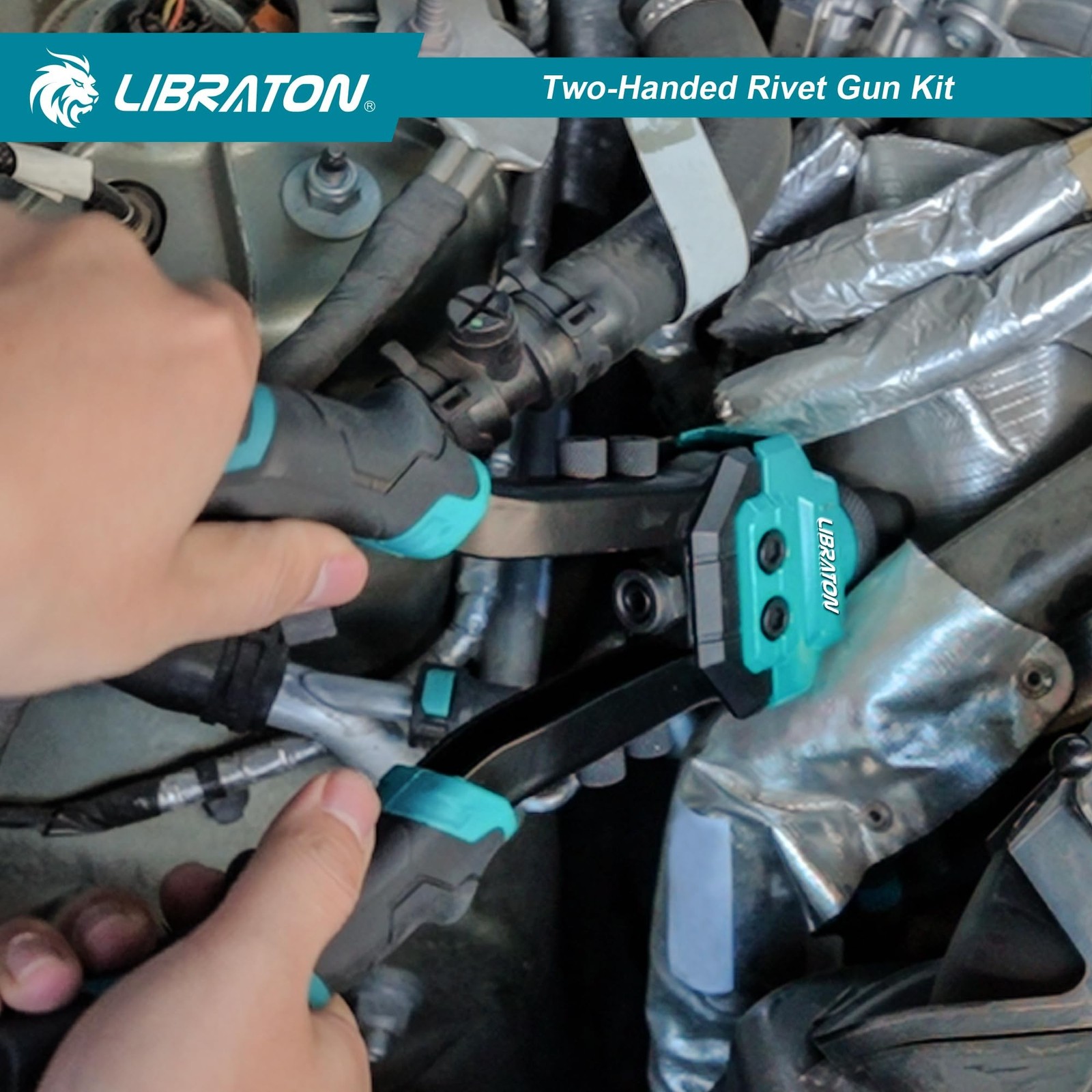 LIBRATON Pop Rivet Gun Kit, Two-Handed Rivet Gun, Heavy Duty Rivet ... Fast Ship