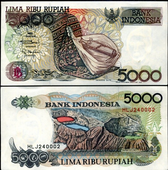 Indonesia 5000 Rupiah 1992/1999 P 130 UNC