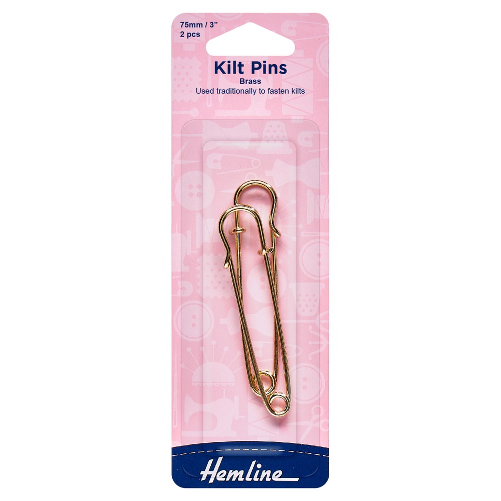 Hemline Gold 75mm Kilt Pins