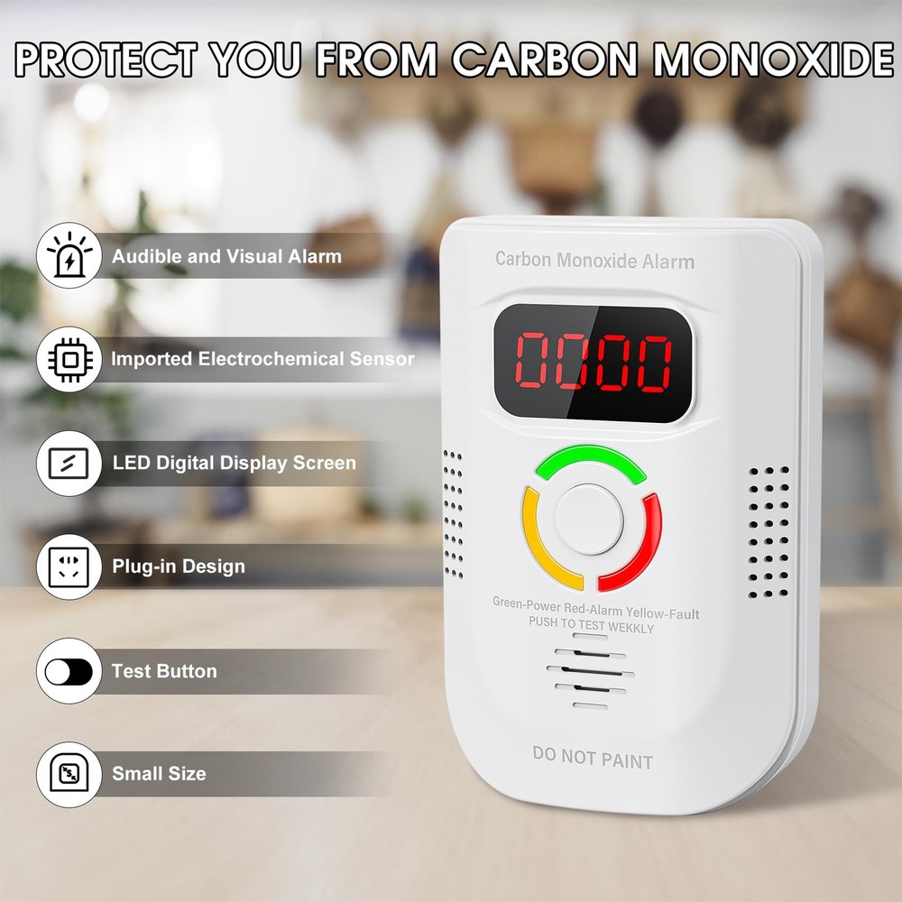 Deller Carbon Monoxide Detector 2 Pack Plug-in