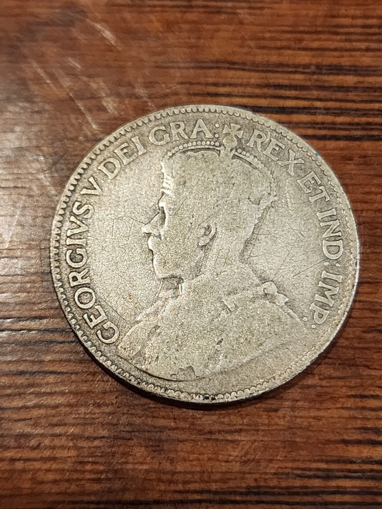 1920 Canada 25 Cents Silver Coin
