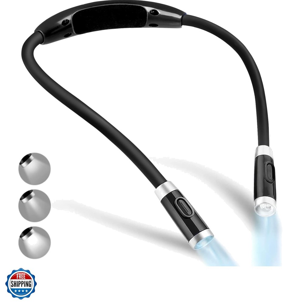 Rechargeable LED Neck Reading Light, Book Lights for Reading in Bed, 3 Bright...