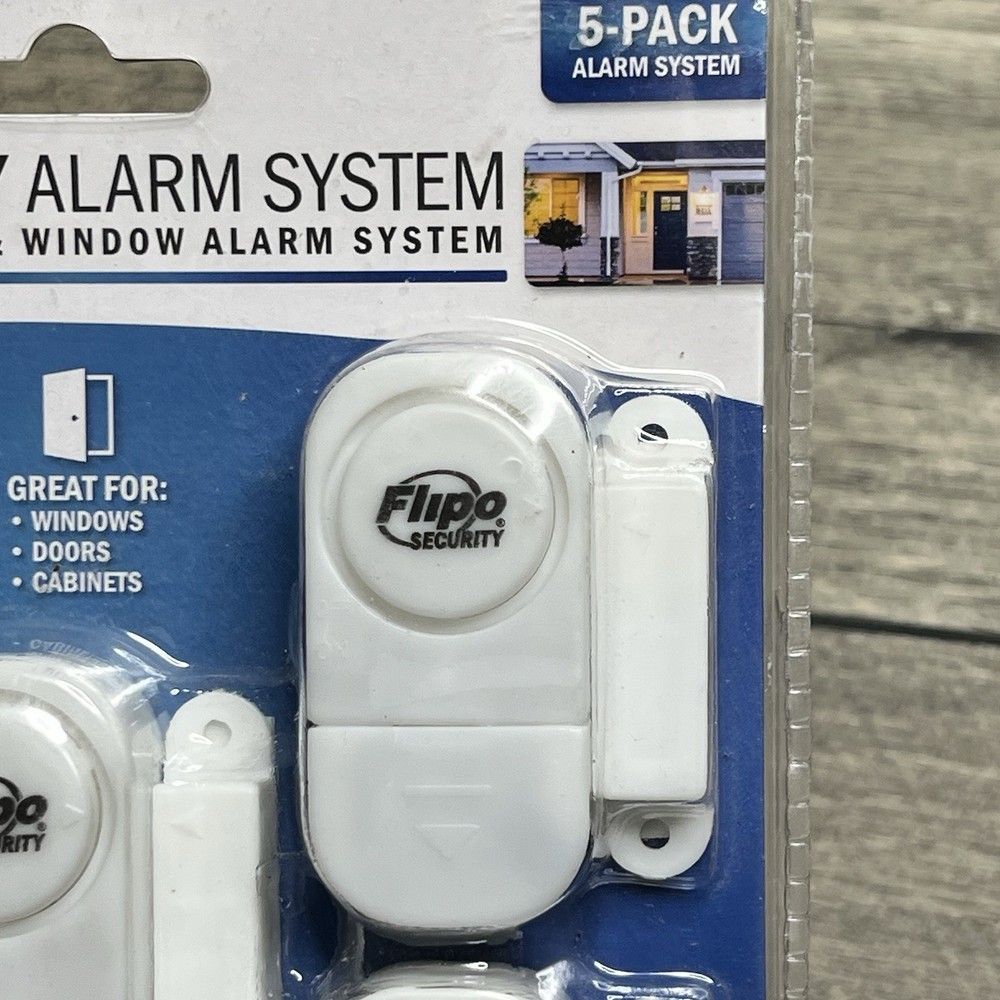 Flipo Mini Entry Alarm System 5-Pack Wireless Door & Window System - NEW